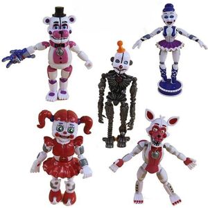 5 stk Five Nights At Freddys Action Figures Legetøj Security Breach Series Glamrock Foxy Bonnie Fazbear Pvc Doll Fnaf For Kid Gift