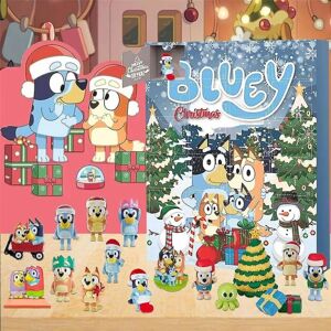 Christmas Bluey 2023 adventskalender,24 dages nedtællingskalendere, tegneserie Bluey figurer dukkegaver