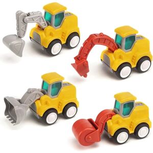 Digger Legetøjsbiler til 1-årige drenge Gaver, 4 stk. Pull Back-biler til småbørn 12-18 måneder, Press & Go Byggelastbiler Legetøj julegavelegetøj
