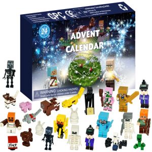 24 stk adventskalender Minecraft samlet byggeklods legetøj Jul Halloween Legetøj Gave Minifigur Sæt Puslespil Gaver 24 STK Komfortabel 24PCS