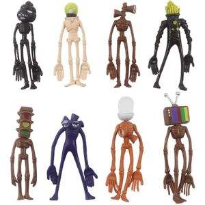 8 stk/sæt 12 cm Sirene Hoved Action Figur Børns Sirene Hoved Dukke Horror SCP Legetøj