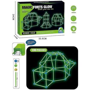 QQQUN Kids fort building slot tunnel telt kit 3d glød i mørket