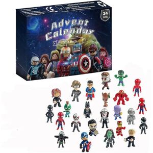 24 Days of Marvel Super Heroes Minifigures Holiday Advent Countdown Avengers Toy Blind Box Julegave Little doll