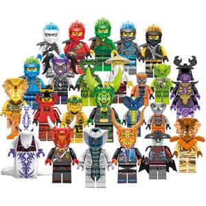 Sæt med 24 go minifigurer Kai Jay Sensei Wu Master Building colorful