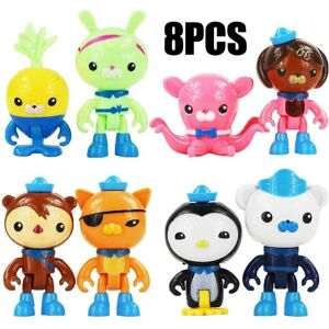 FMYSJ 8 stk sæt The Octonauts Figures Octo Crew Pack Legesæt Action Figur Legetøj til børn (FMY)