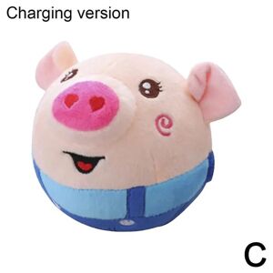 FMYSJ Elektrisk plyslegetøj hoppende gris Legetøj Baby hoppebold Sjovt forældre-barn interaktionslegetøj genopladeligt (FMY) Rechargeable Blue Pig