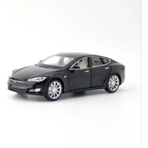 1:32 Tesla Model S 100D Modelbil Auto Metal Diecast Legetøjskøretøjer Black