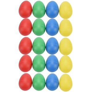 20 stk Shaker Eggs Plast Musical Egg Shaker med 4 farver Kids Maracas Egg Percussion Legetøj Yellow  red  blue  green