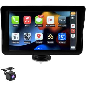 Universal 7 Tommer Bilradio Multimedie Videoafspiller Trådløs Carplay Tablet Android Touch Screen Blu Black