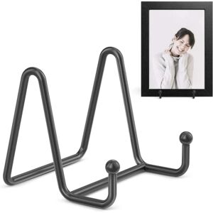 Pladeholdere til display-3 tommer Pladeholder Display + Metalramme Stand Holder til billede, dekorativ plade, bog, fotostaffel (2 pakke)