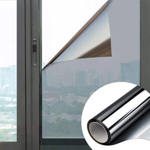 Selvklæbende spejlfilm One Way Window Solar Film 99% Anti Heat Anti UV Anti Light Anti Peep Privatlivsbeskyttelse Hjemmekontorbutik (sølv, 30x400 cm)