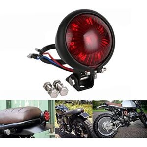 Røde LED-baglygter Brugerdefineret justerbar halebremse Generelt til Cafe Racer Chopper Bobber (rød + sort)