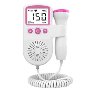 Pink Home føtal Doppler, Baby Pocket Heartbeat Doppler Heart Monitor til graviditet og test Clear