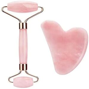 Rose Quartz Facial Scooter Og Gua Sha Schaber Sæt Lovelyface, 100% Natursten, Healing Stone, An