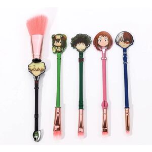 AVANA My Hero Academia Makeup Brush Set, Pink Synthetic Soft Fiber Hår