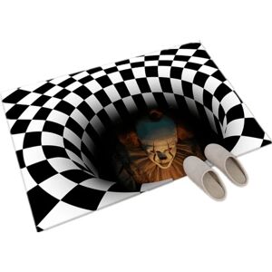 Clown Trap Illusion Dørmåtte Halloween Tæppe, 3D Geometrisk - Perfet