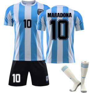 Kids Maradona Jersey Number 10 Argentina Retro 1986 Kit - Perfet #20