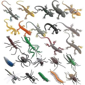 24stk Plastic Lizards Legetøj Kunstigt Insekt Reptil Lizard Educational