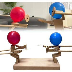 brand Balloon Bamboo Man Battle - 2024 Nye håndlavede træfægtedukker - Wooden Bots Battle Game for to spillere - Hurtigt ballonkamp 25cmx5mm