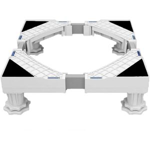 Vaskemaskinestativ, Vaskemaskine Tørretumbler Køleskabssokkel, Justerbar længde, belastning 300 kg Anti Vib