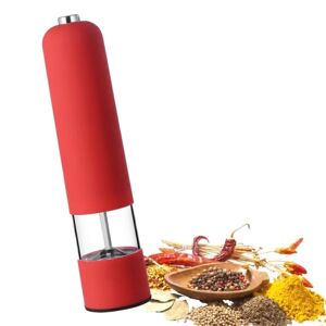 Elektrisk salt- og peberkværn-automatisk, genopfyldelig, rød