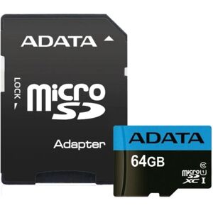 ADATA 64GB MicroSDXC card with SD Adapter, UHS-I, Class 10, A1,