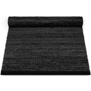 Rug Solid læder tæppe - 65x135 - Black