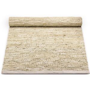 Rug Solid læder tæppe - 65x135 - Beige