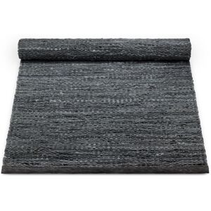 Rug Solid læder tæppe - 65x135 - Dark Grey