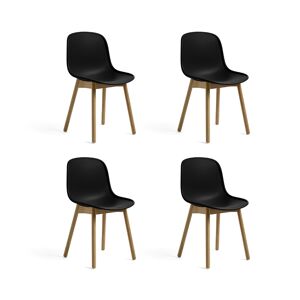 4 stk. HAY Neu 13 Chair - Eg Sæbe - Soft Black - DEMO.
