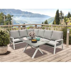 Atleve Jamaica Hjørnesofa 2c3/3c2 M/bord 140x80 Cm I Hvid Aluminium