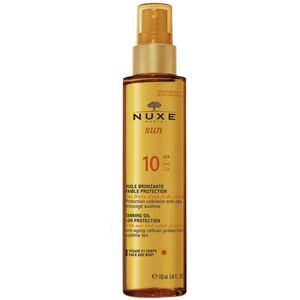 Nuxe Sun Face & Body Tan Oil Spf 10, 150 Ml.