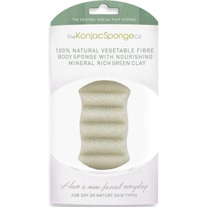 The Konjac Sponge Premium 6 Wave Body Konjac Sponge French Green Clay