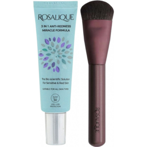 Rosalique 3-In-1 Anti-Redness Miracle Formula Spf50, 30 Ml. + Foundation Brush