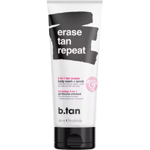 B.Tan Erase Tan Repeat, 2 In 1 Tan Eraser Body Wash + Scrub, 237ml.