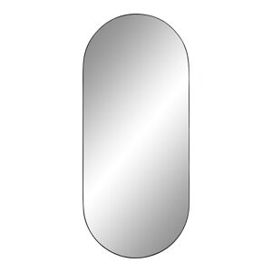 Jersey Ovalt spejl med ramme i sort look 35x80 cm