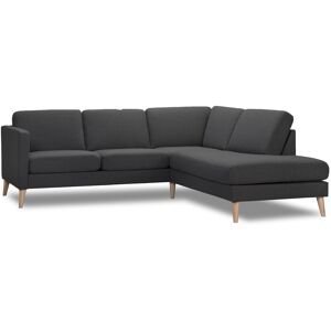 ASK hjørnesofa med højre open-end antracit 226x219cm