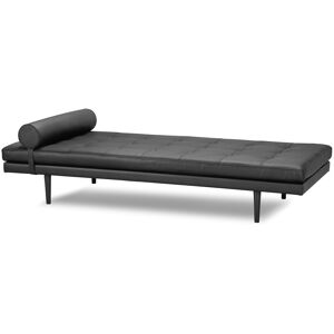 New York daybed, ægte sort læder