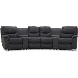 HAGA Colorado sofa - grafit grå stof, 4 pers., m. recliner funktion