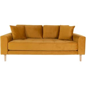 Lido 2,5 Personers Sofa sennepsgult velour med to puder