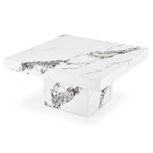 Marmor Look sofabord 80x80cm - Hvid