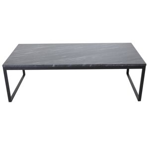 Trend Marmor sofabord - gråsort marmor og  sorte metalen (120x60)
