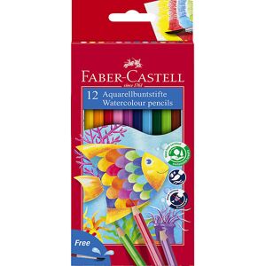 Faber-Castell Farveblyanter - Akvarel - 12 Stk + 1 Pensel - Faber-Castell - Onesize - Farvesæt