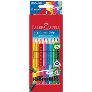 Faber-Castell Farveblyanter M. Viskelæder - Grip - 10 Stk - Mult - Faber-Castell - Onesize - Farvesæt