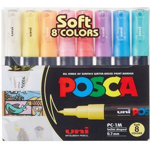 Posca Tuscher - Pc-1m - 8 Stk. - Afdæmpede Farver - Posca - Onesize - Tusch