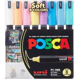 Posca Tuscher - Pc-1mr - 8 Stk. - Afdæmpede Farver - Onesize - Posca Tusch