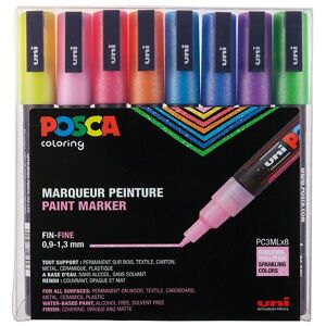 Posca Tuscher - Pc-3ml - 8 Stk. - Multifarvet M. Glimmer - Posca - Onesize - Tusch