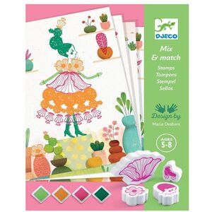 Djeco Stempelsæt - Mix & Match - Blomsterpiger - Djeco - Onesize - Kreasæt