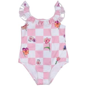 Versace Badedragt - Tutu Pink/hvidternet M. Blomster - Versace - 8 År (128) - Badetøj