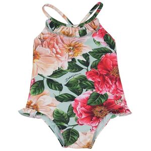 Dolce & Gabbana Badedragt - Blå M. Rosa Blomster - Dolce & Gabbana - 6-9 Mdr - Badetøj